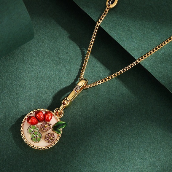 Juicy Couture Gold Necklace with Red and Green Accents - Picture 3 of 5
